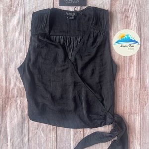 Rachel Zoe faux tie top black size XS NEW